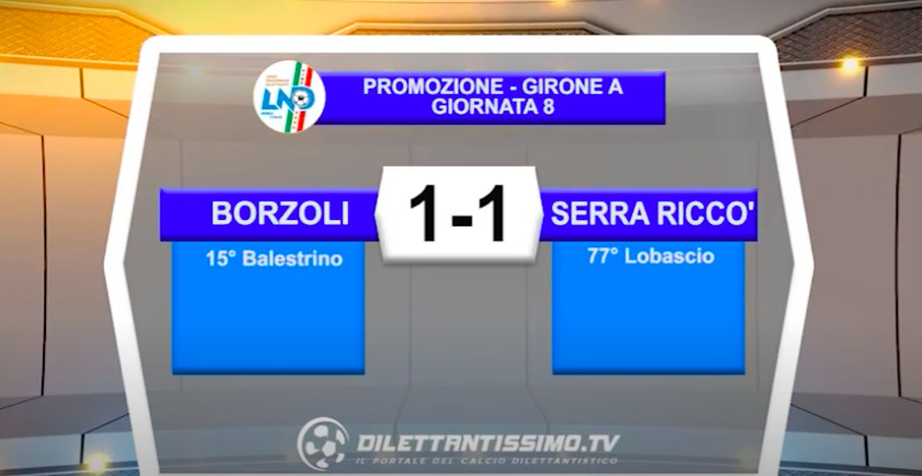 BORZOLI-SERRA RICCO’ 1-1: GLI HIGHLIGHTS DELLA PARTITA