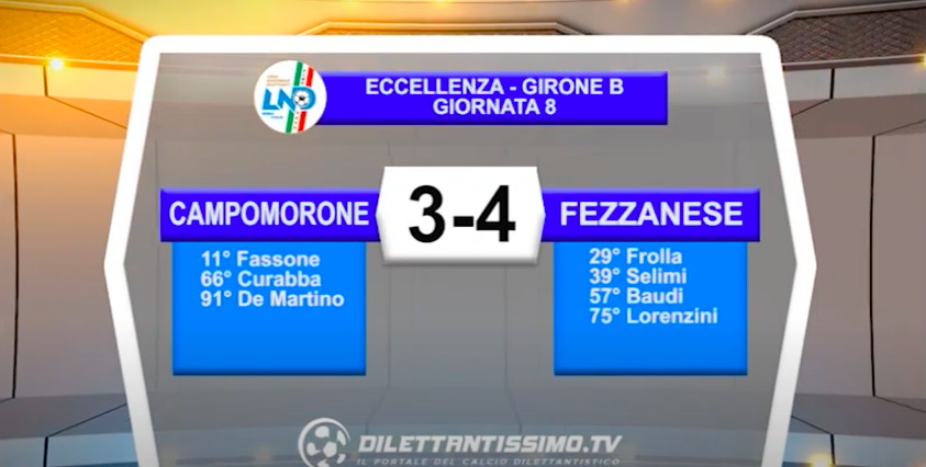 CAMPOMORONE-FEZZANESE 3-4: GLI HIGHLIGHTS DELLA PARTITA