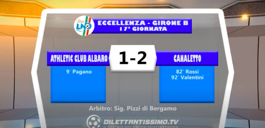 VIDEO – ATHLETIC CLUB ALBARO-CANALETTO 1-2: GLI HIGHLIGHTS DELLA PARTITA E LE INTERVISTE