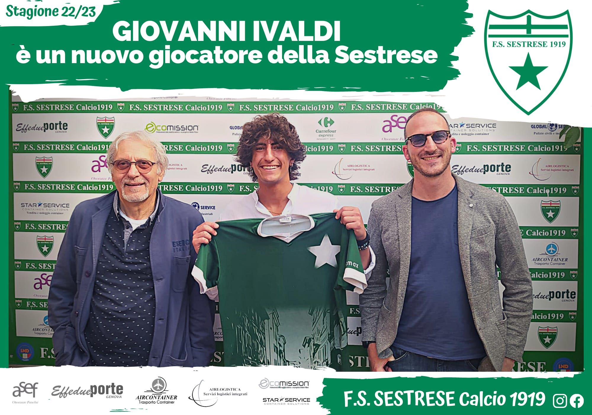 GIOVANNI IVALDI è un nuovo giocatore della Sestrese