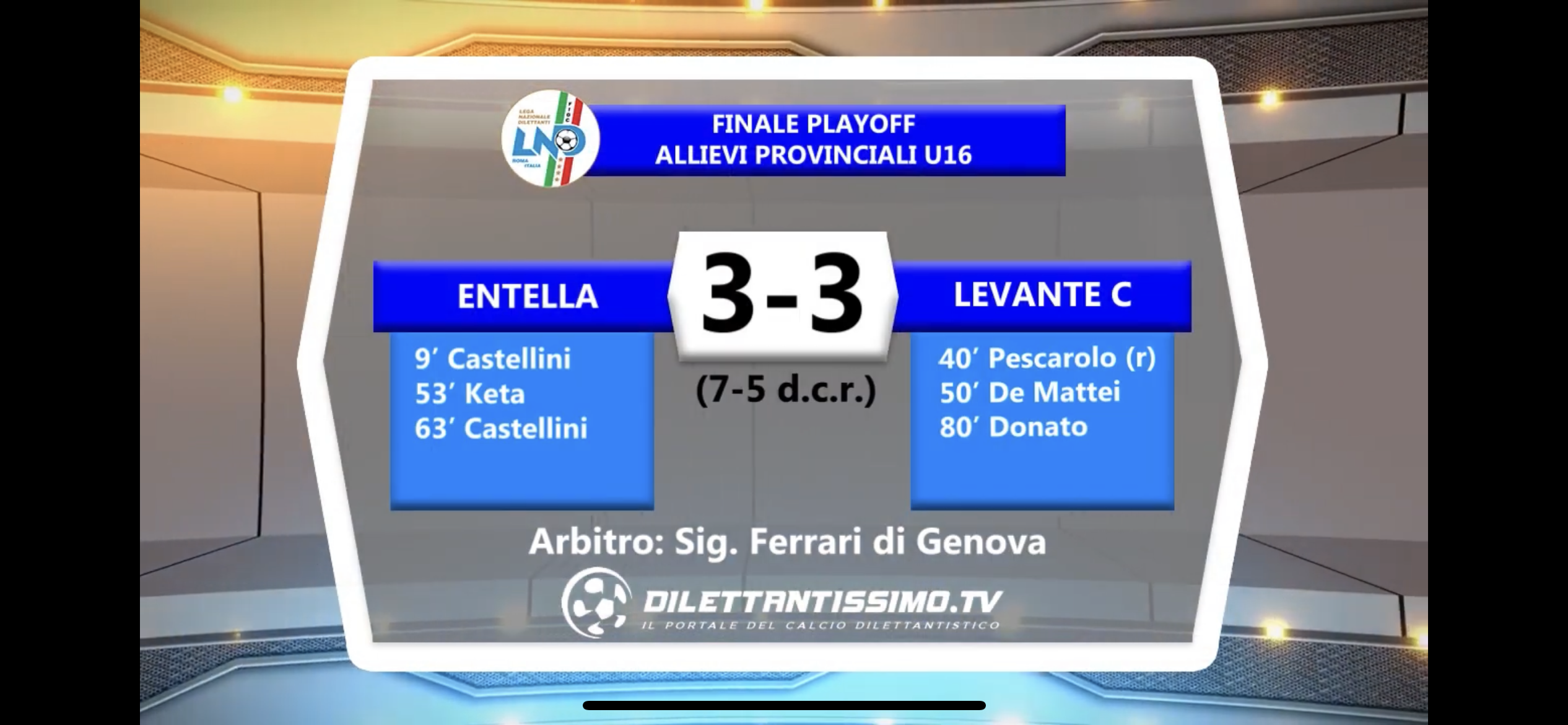 FINALE: ENTELLA- LEVANTE C 7-5 dcr