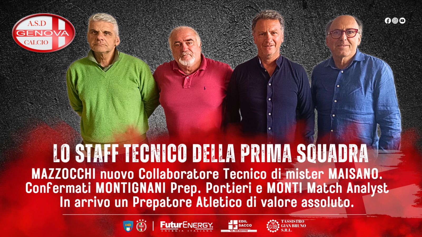 La Genova Calcio comunica lo staff tecnico per la stagione 2024/25
